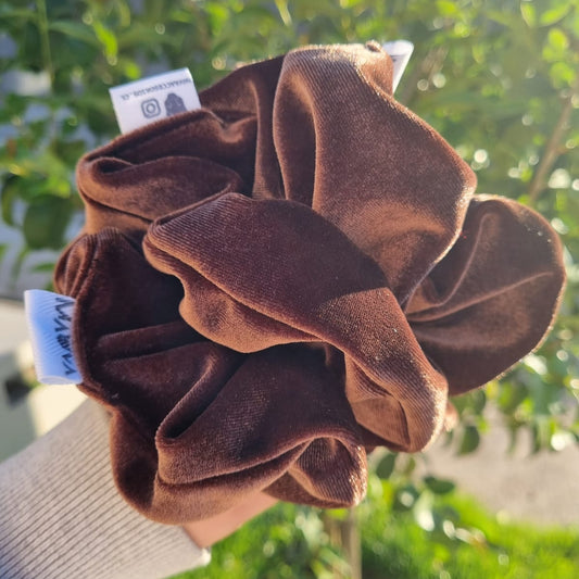 Scrunchie Café moro terciopelo